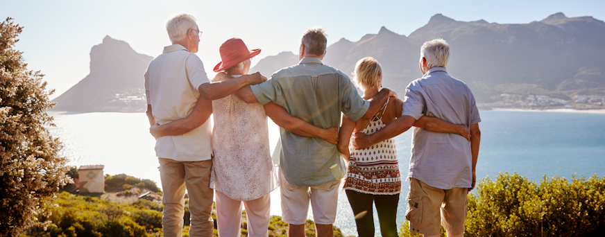 Life Assure Seniors On Vacation Watching Sunset Hero